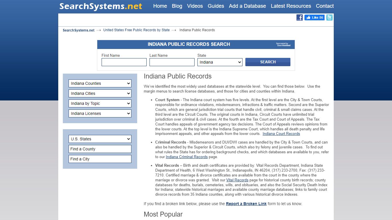 Indiana Public Records Search